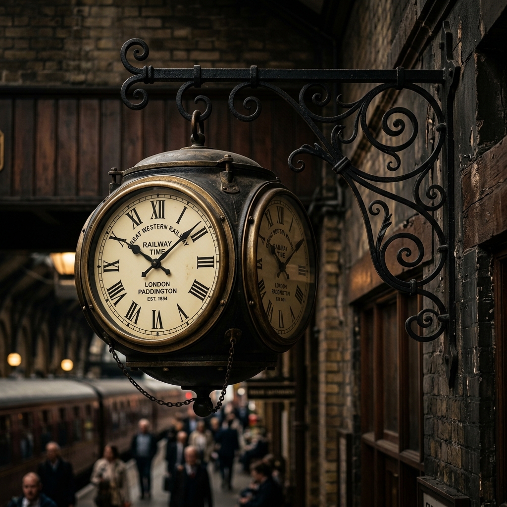 Premium Vintage Railway Station Clock